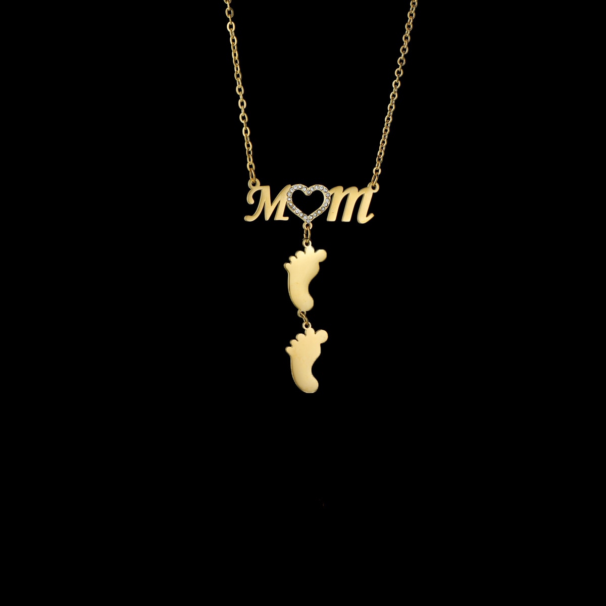Sifisrri New Personalized Engrave Family Mom Zircon Heart Names Necklace for Women Stainless Steel Choker Chain Jewelry Gift