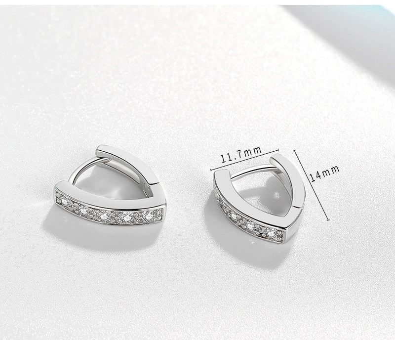 925 Sterling Silver Big Circle Inlaid Zircon Earrings For Women,S925 Argent Women's Shiny Model Earring 17mm-40mm 5 Size