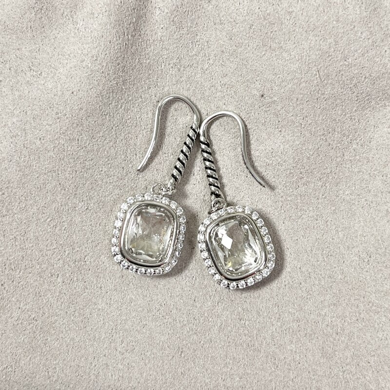 David Yurman Gold Hook Twisted Wire Buckle Earrings in Sterling Silver With 14K Yellow Plated