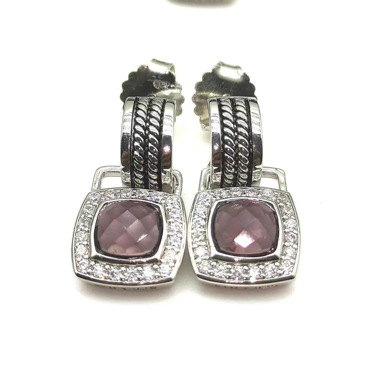 David Yurman Gold Hook Twisted Wire Buckle Earrings in Sterling Silver With 14K Yellow Plated