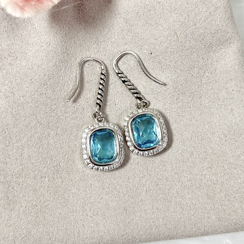 David Yurman Gold Hook Twisted Wire Buckle Earrings in Sterling Silver With 14K Yellow Plated