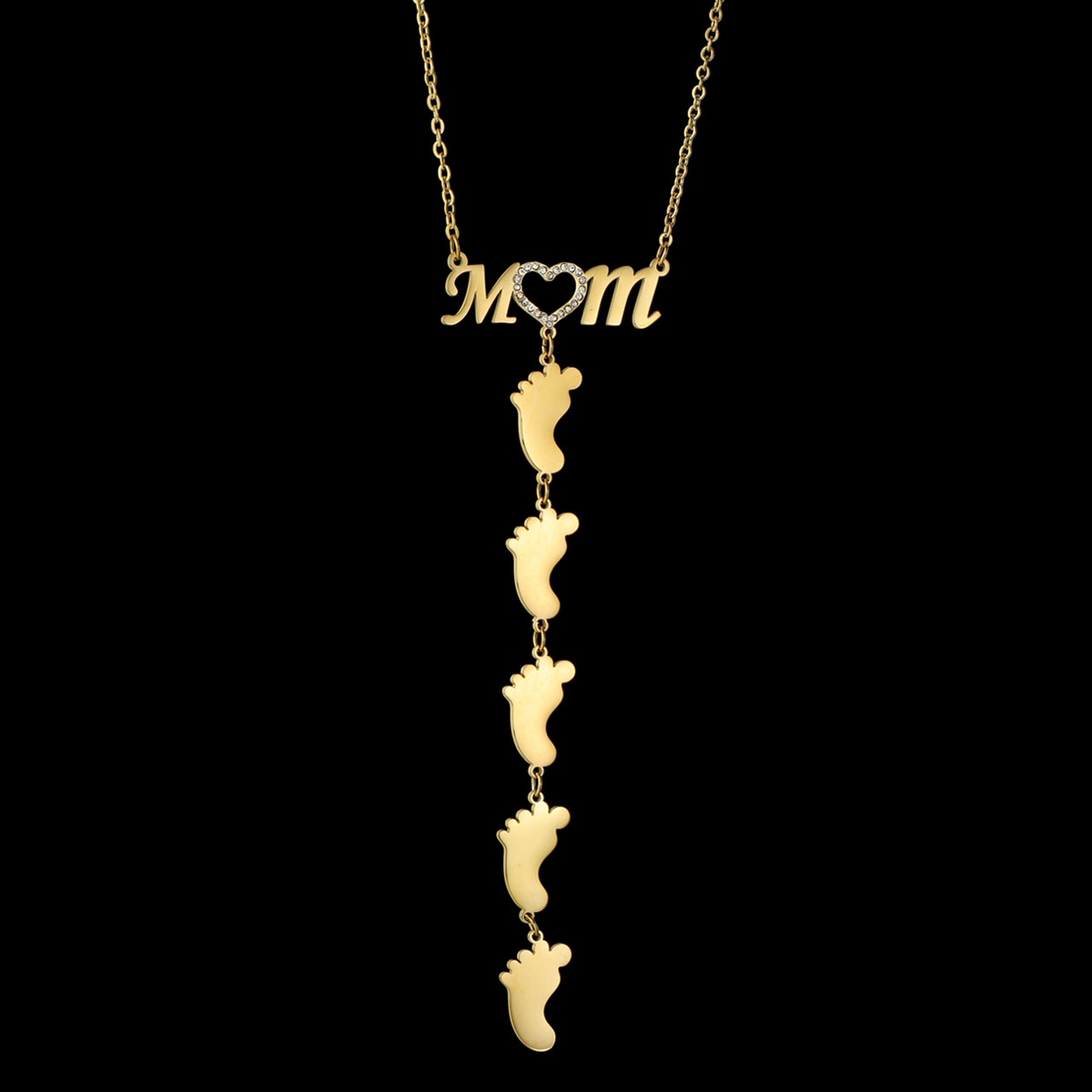 Sifisrri New Personalized Engrave Family Mom Zircon Heart Names Necklace for Women Stainless Steel Choker Chain Jewelry Gift