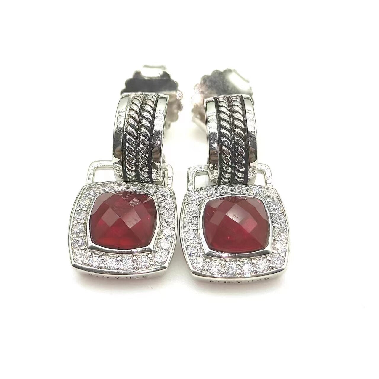 David Yurman Gold Hook Twisted Wire Buckle Earrings in Sterling Silver With 14K Yellow Plated