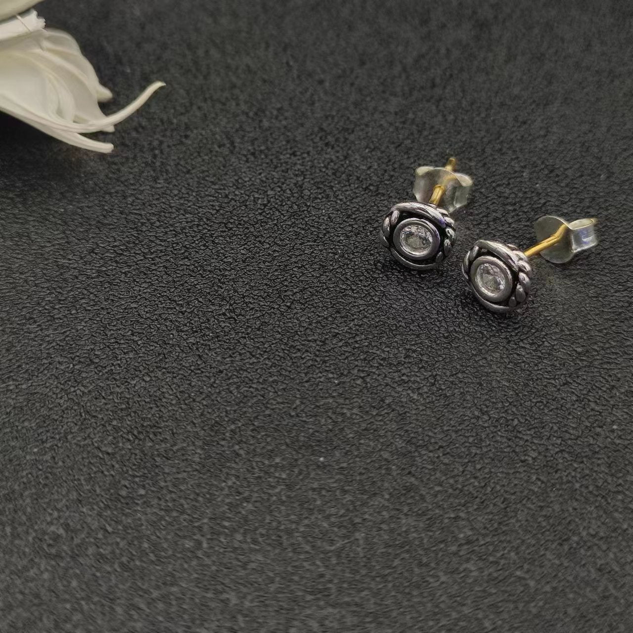 David Yurman Gold Hook Twisted Wire Buckle Earrings in Sterling Silver With 14K Yellow Plated