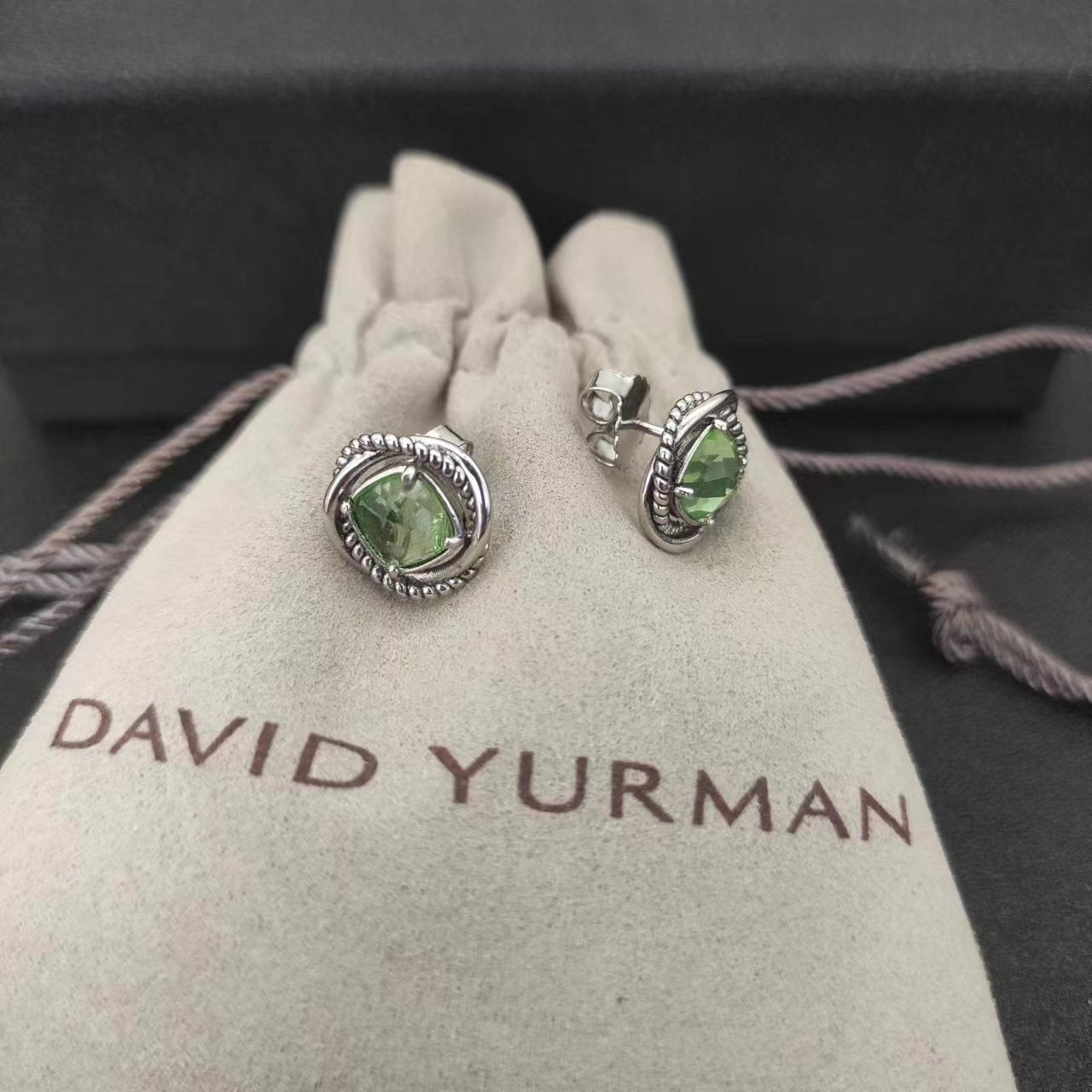 David Yurman Gold Hook Twisted Wire Buckle Earrings in Sterling Silver With 14K Yellow Plated